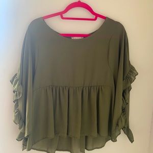 Altar’d State Green Chiffon Top